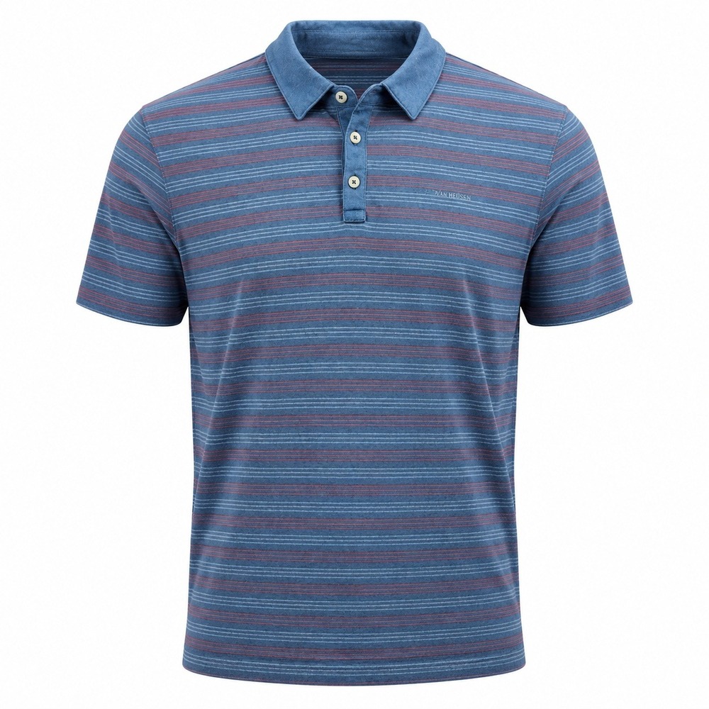 Columbia Polo Shirt Mens XL Blue Red Striped Omni-Wick AM0700 Short Sleeve
